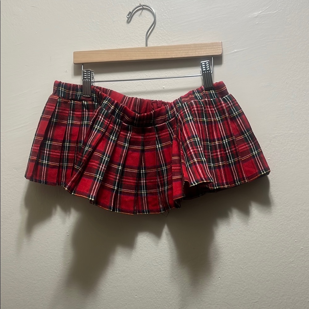 Red Plaid Mini Skirt